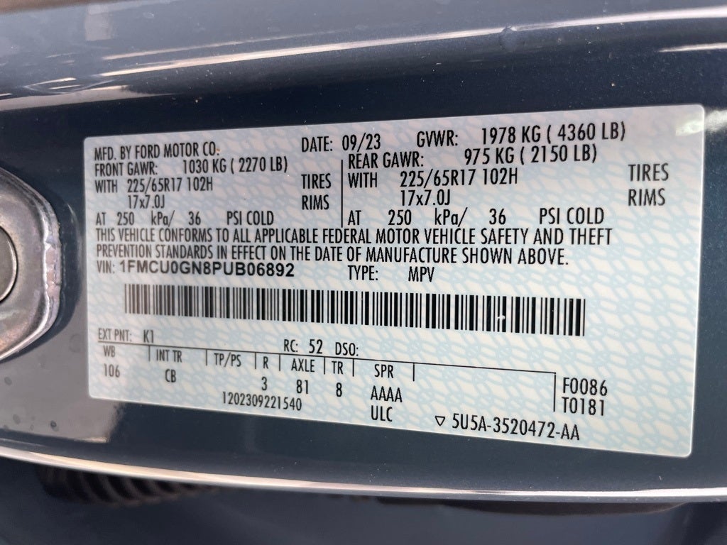 2023 Ford Escape Active - BLIND SPOT INDICATOR / PUSH BUTTON START