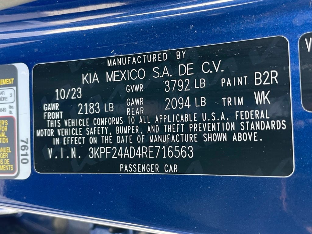 2024 Kia Forte LXS - KIA CERTIFIED / APPLE CARPLAY