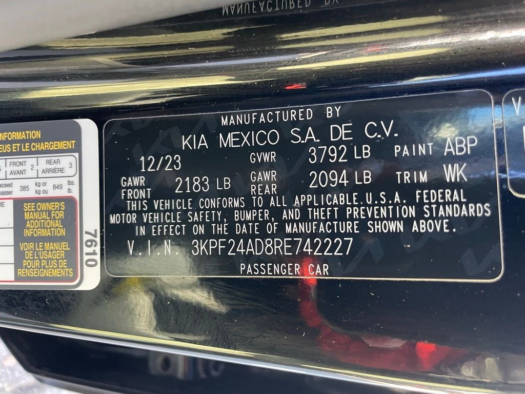 2024 Kia Forte LXS - KIA CERTIFIED / 8 INCH TOUCHSCREEN