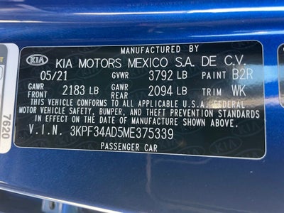 2021 Kia Forte GT-Line - PUSH BUTTON START / BLIND SPOT WARNING