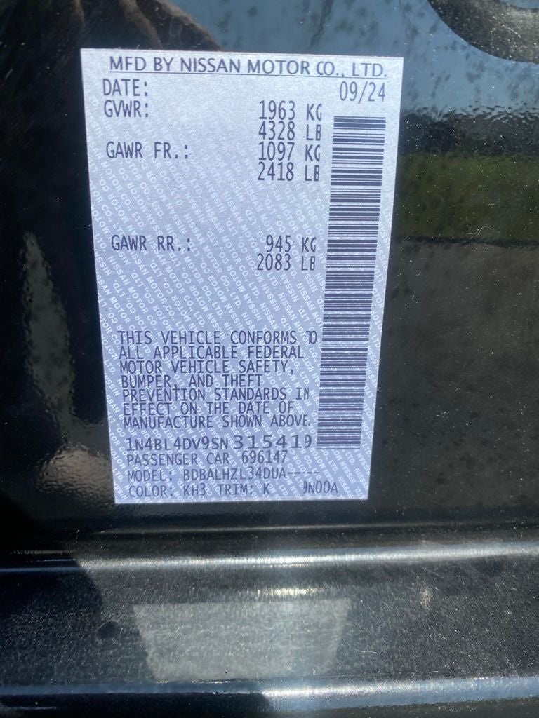 2025 Nissan Altima 2.5 SV
