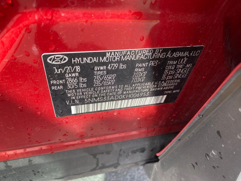 2019 Hyundai SANTA FE SEL