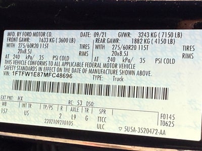 2021 Ford F-150 XLT MAX TOW PKG / 4WD