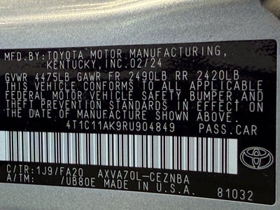2024 Toyota Camry LE - CARFAX ONE OWNER