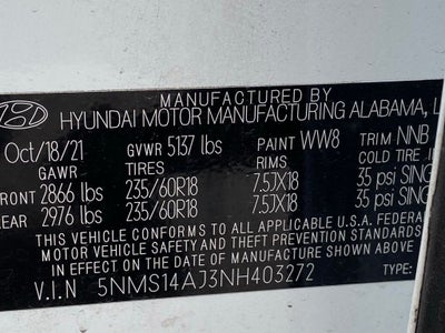 2022 Hyundai SANTA FE SE