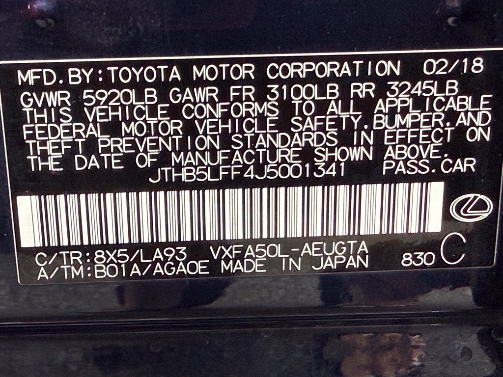 2018 Lexus LS 500 Base Luxury - $101,403 MSRP NEW / SUNROOF