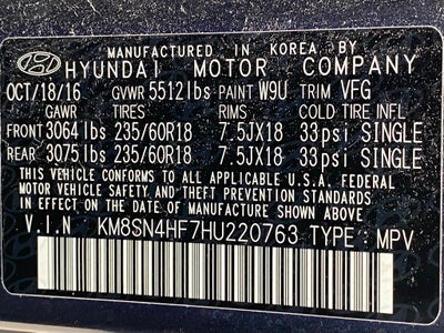 2017 Hyundai SANTA FE SE