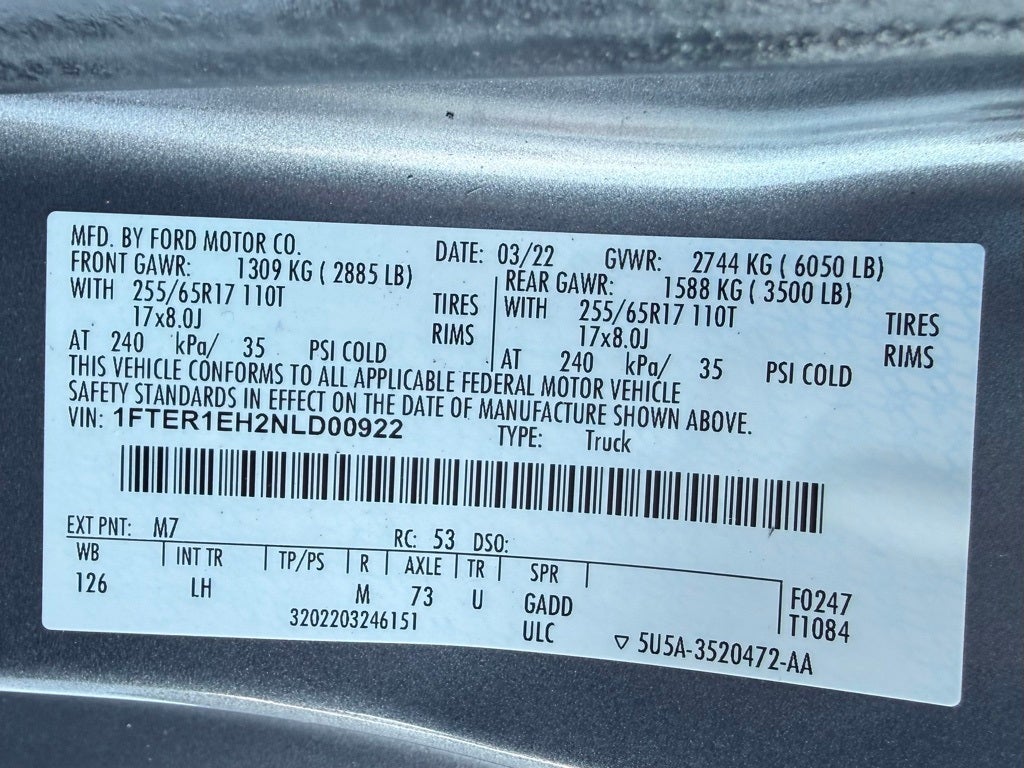 2022 Ford Ranger XL STX APPEARANCE PACKAGE