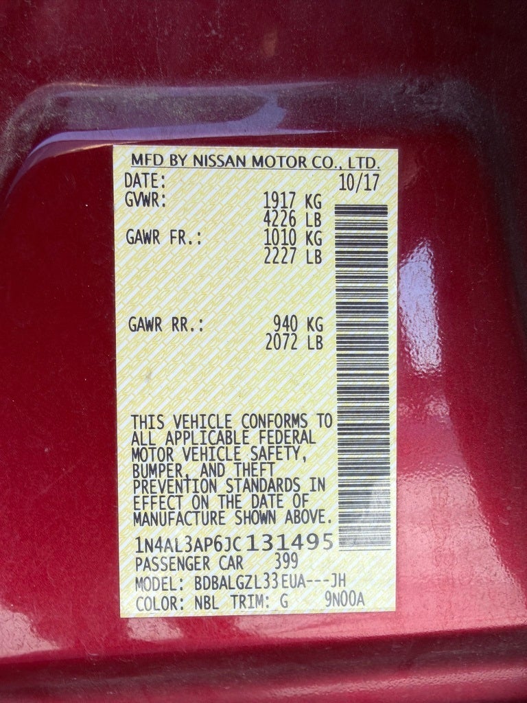 2018 Nissan Altima 2.5 S