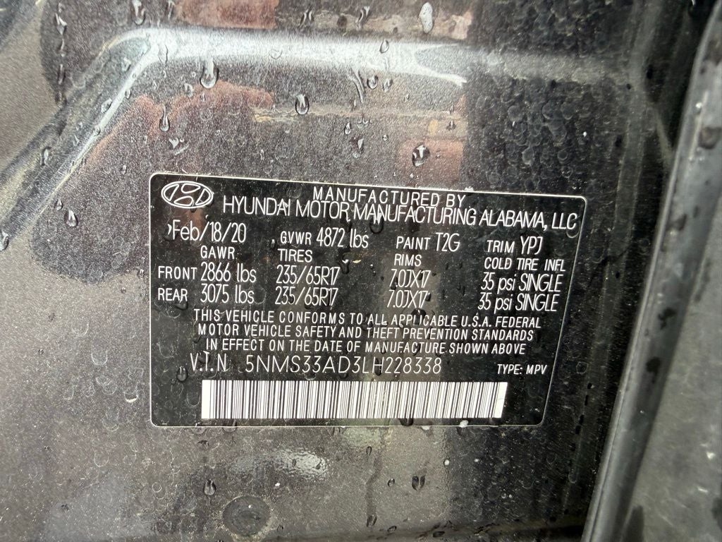 2020 Hyundai SANTA FE SEL