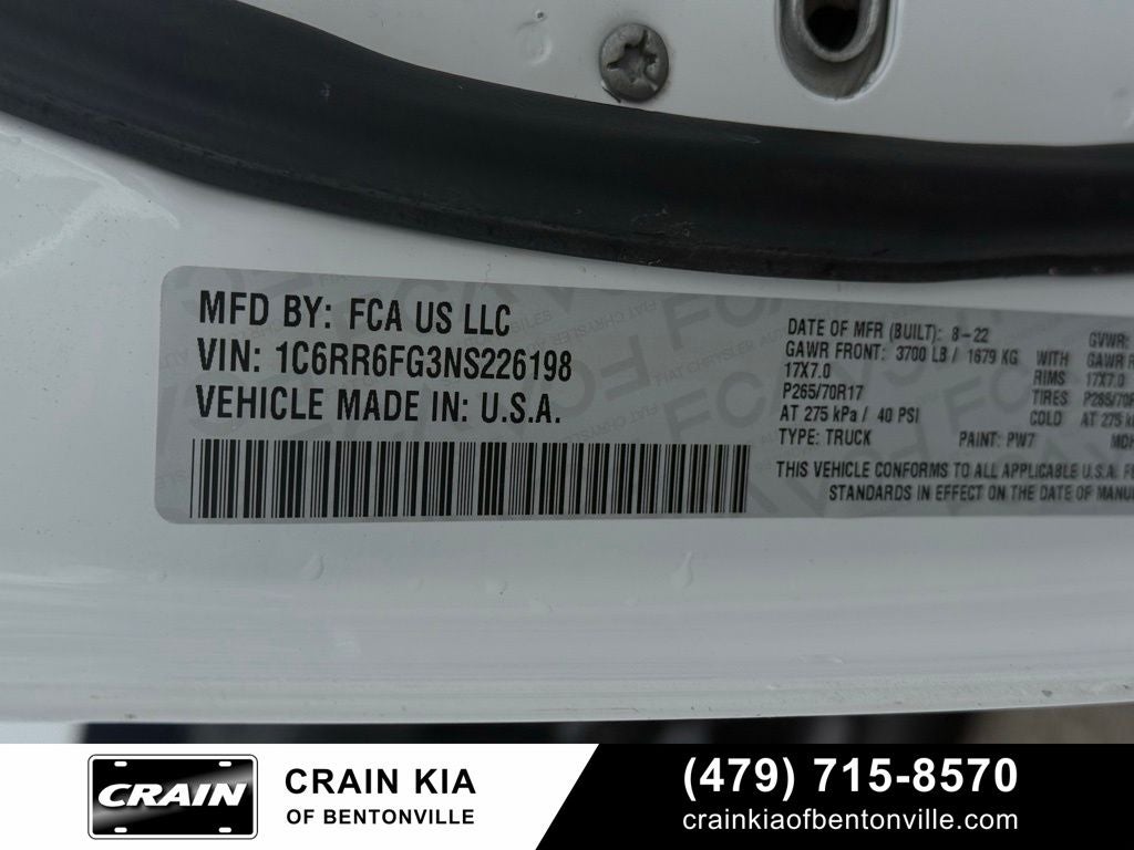 2022 RAM 1500 Classic Tradesman - CLEAN CARFAX / ONE OWNER