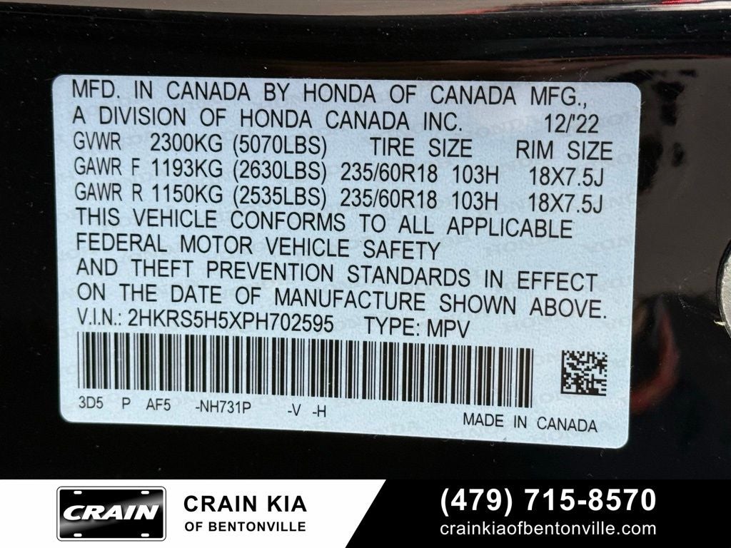 2023 Honda CR-V Hybrid Sport - HYBRID! / SUNROOF / ONE OWNER