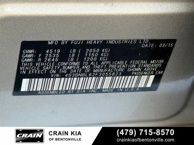 2015 Subaru Legacy 2.5i Limited - SUNROOF