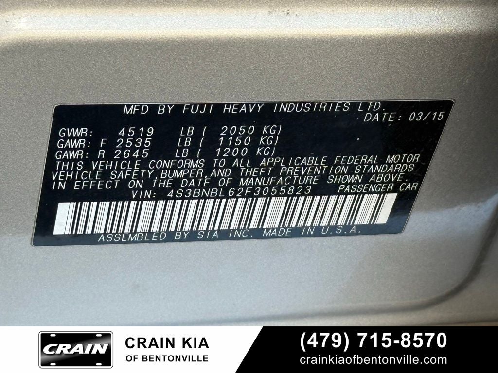 2015 Subaru Legacy 2.5i Limited - SUNROOF