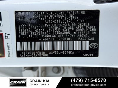 2014 Toyota Camry XLE - SUNROOF