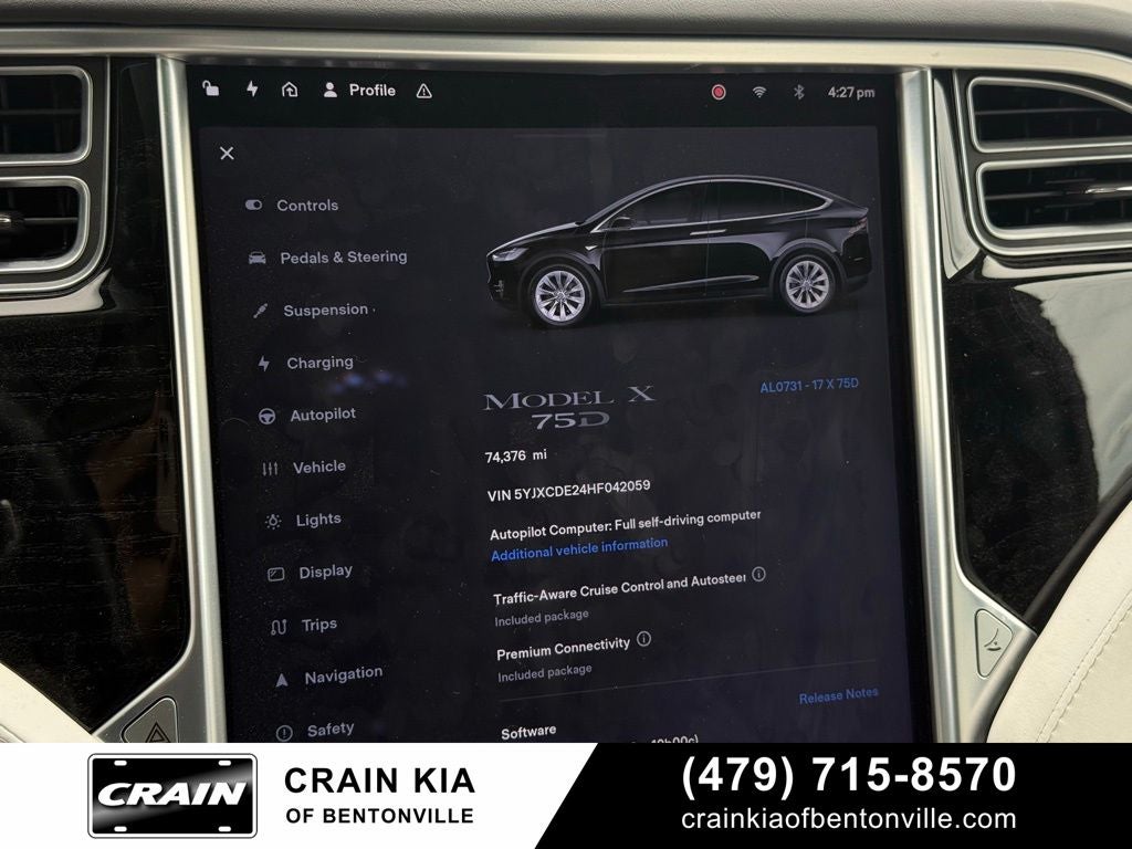 2017 Tesla Model X 75D - AWD / CLEAN CARFAX