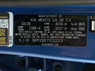 2026 Kia K4 EX LEATHER / HEATED SEATS / ONE OWNER