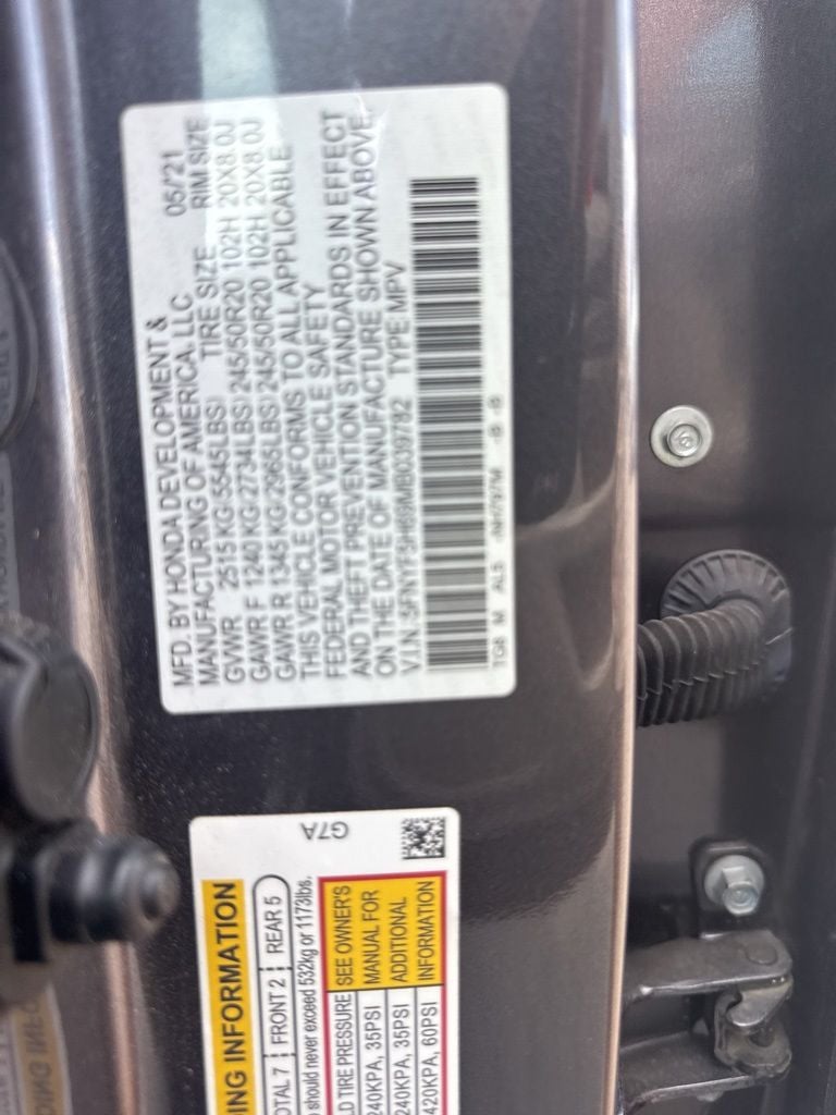 2021 Honda Pilot Touring 7 Passenger