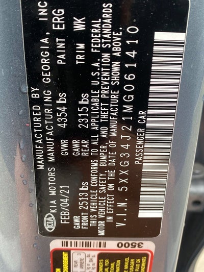 2021 Kia K5 EX PREMIUM PACKAGE / HEATED SEATS / NAV / MOONROOF