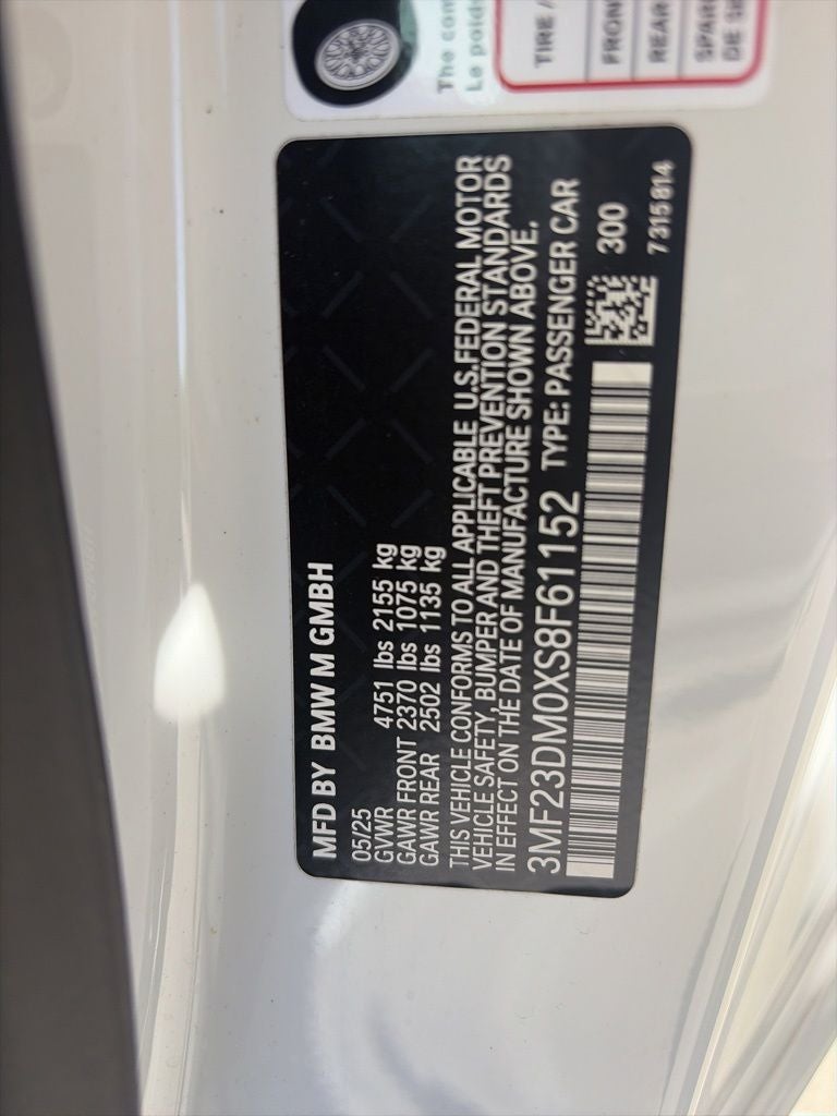 2025 BMW M2 Base Manual Transmission 1-Owner