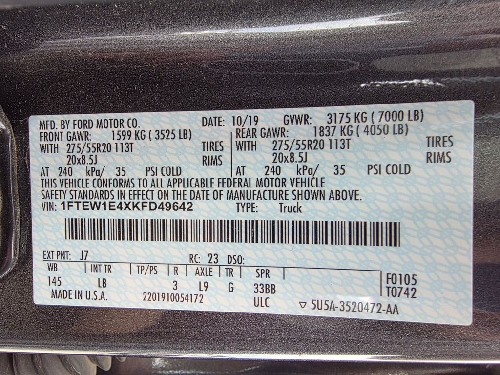 2019 Ford F-150 Lariat