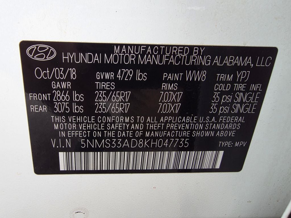 2019 Hyundai SANTA FE SEL